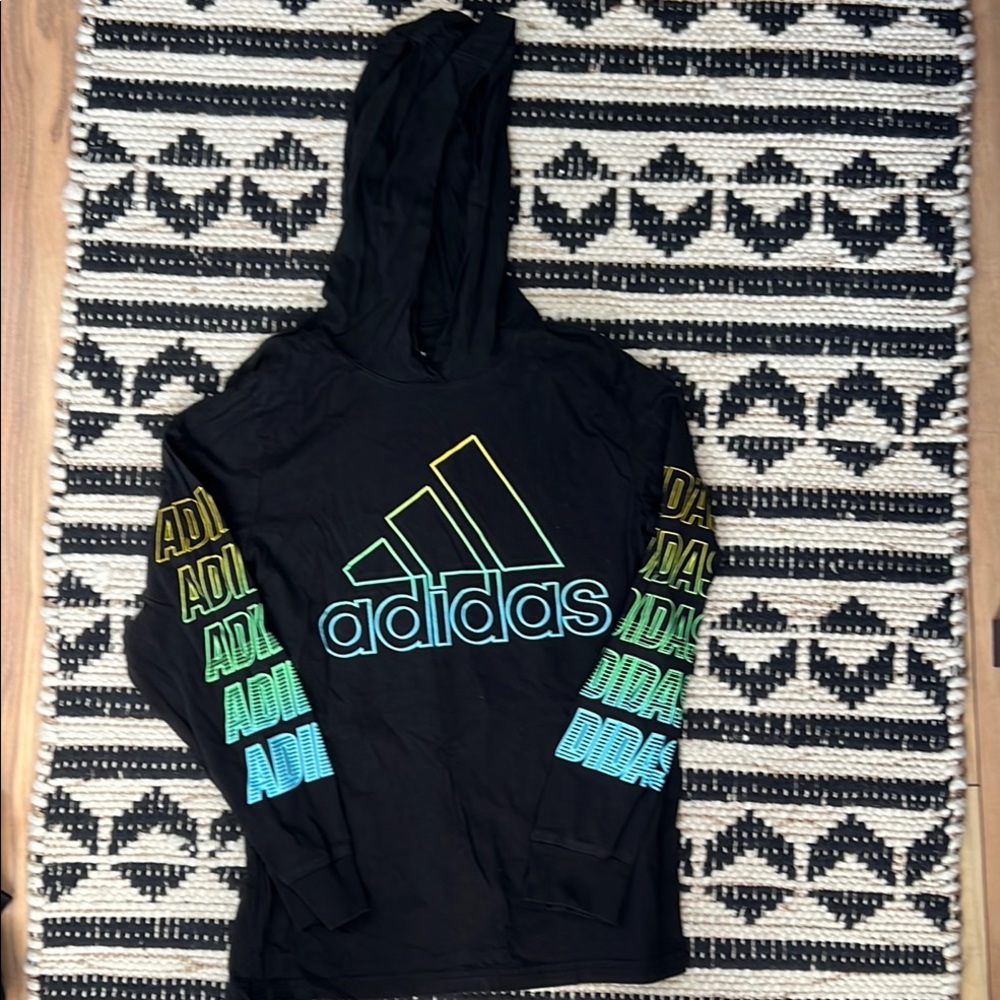 Adidas Black Hoodie with Neon Accents